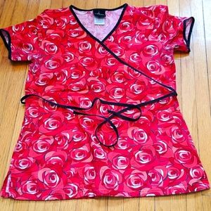 Like New Baby Phat scrub top Roses 🌹